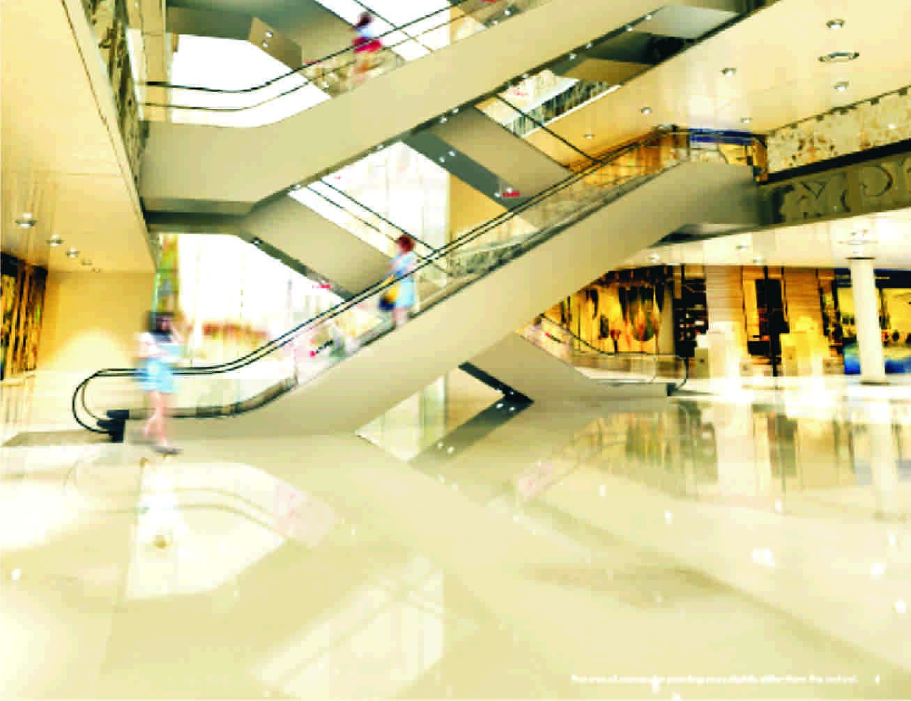 Escalators in a commercial interior