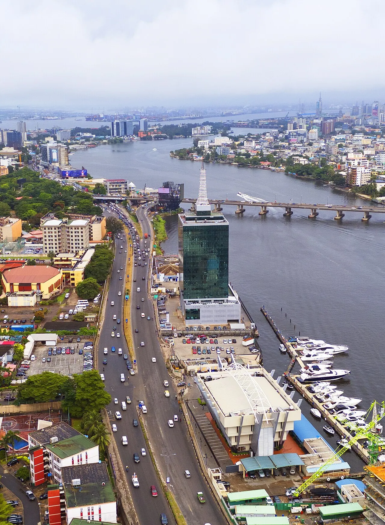 Aerial view of Victoria Island in Lagos